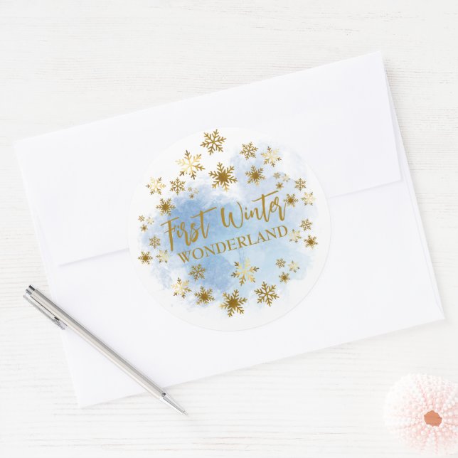  Winter Wonderland  Classic Round Sticker (Envelope)