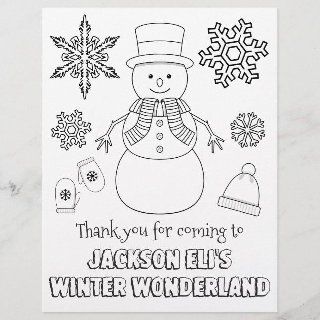 Winter Wonderland Colouring Page | Colouring Sheet (Front)