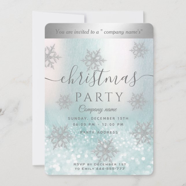 Winter wonderland corporate Christmas party Invitation (Front)