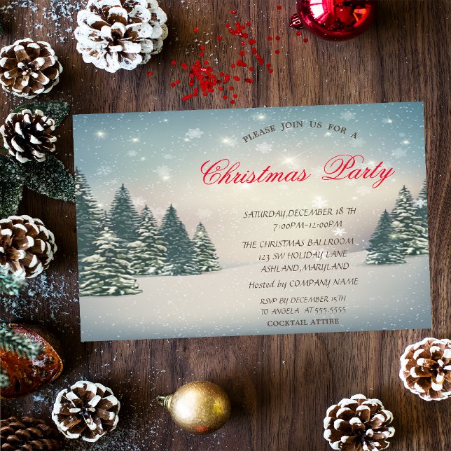 Winter Wonderland Corporate Christmas Party Invitation (Creator Uploaded)