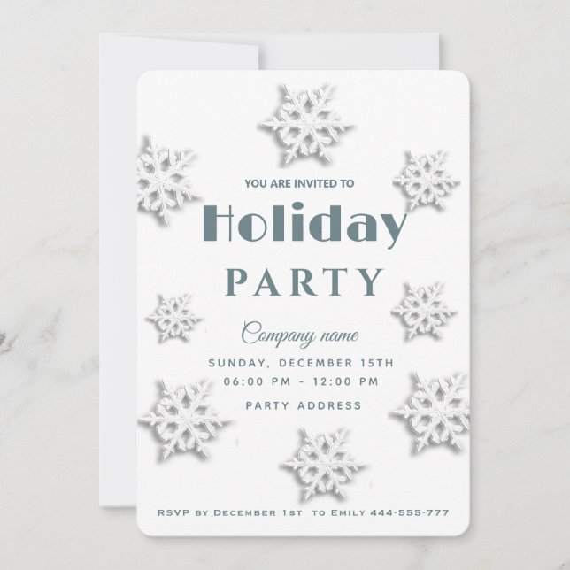 Winter wonderland corporate Holiday party  Invitation (Front)