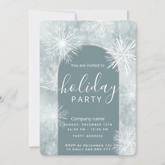 Winter wonderland corporate Holiday party   Invitation (Front)