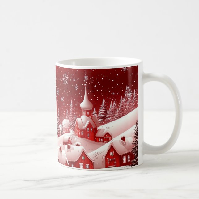 Winter Wonderland Cosy Christmas Cabin Mug (Right)