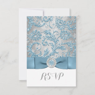 Winter Wonderland, Crystal Buckle Invite 3 - RSVP