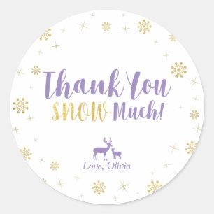 Winter wonderland, Custom Gold Thank You Sticker
