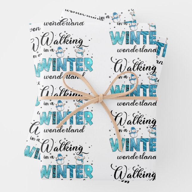 Winter Wonderland Customise Wrapping Paper Sheet (In situ)
