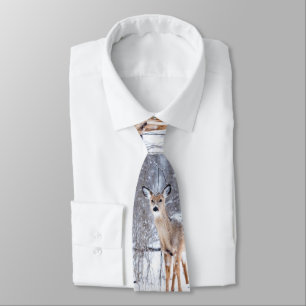 Winter Wonderland Deer Christmas Holiday Mens Tie