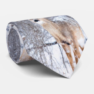 Winter Wonderland Deer Christmas Holiday Mens Tie