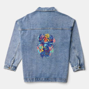 Winter Wonderland: Deer Colour Design Denim Jacket