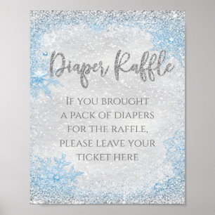 Winter Wonderland Diaper Raffle Table Sign