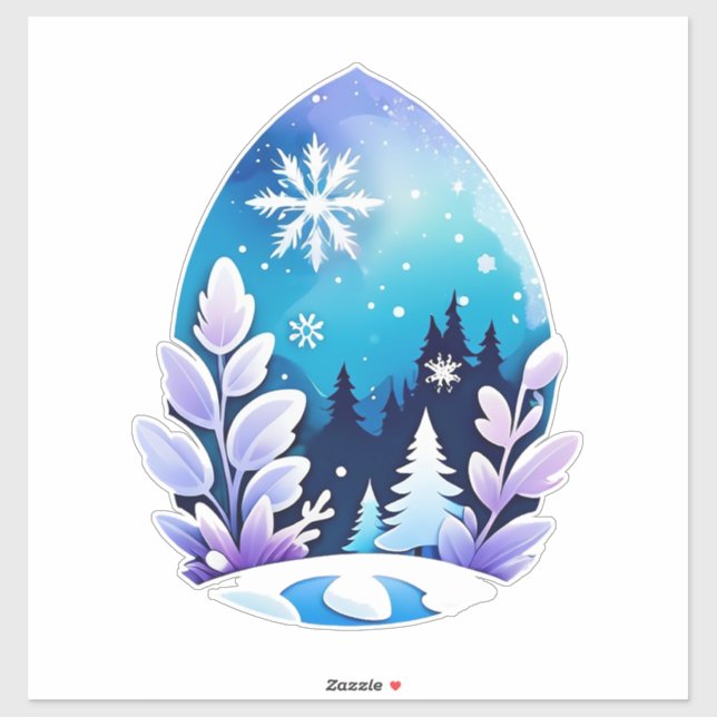 Winter Wonderland Egg-Shaped Art (Sheet)