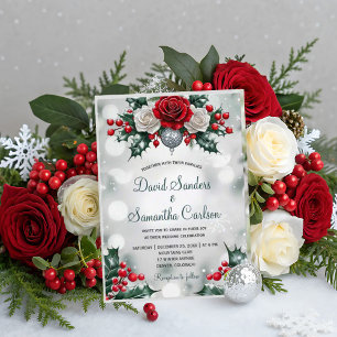 Winter Wonderland Elegant Forest Lights Wedding Invitation