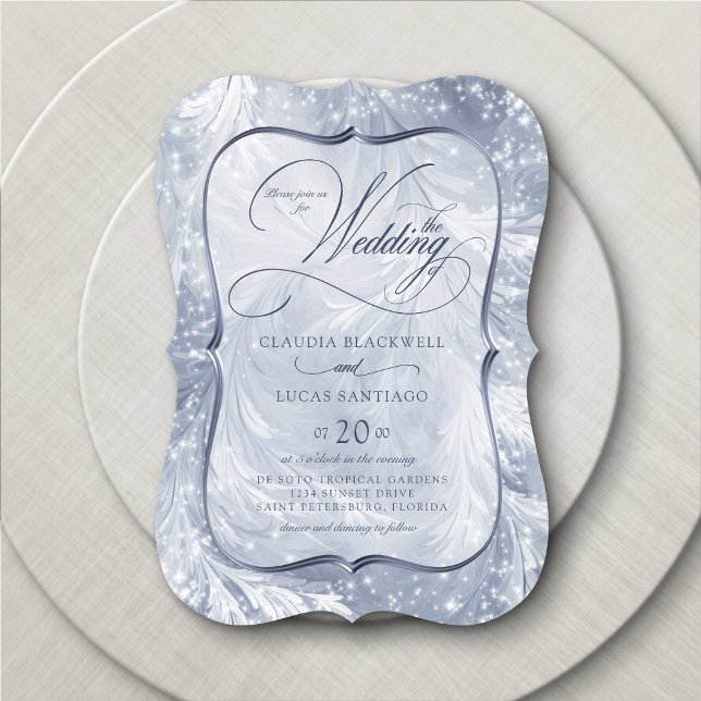 Winter Wonderland Elegant Snow Wedding Invitation (Creator Uploaded)