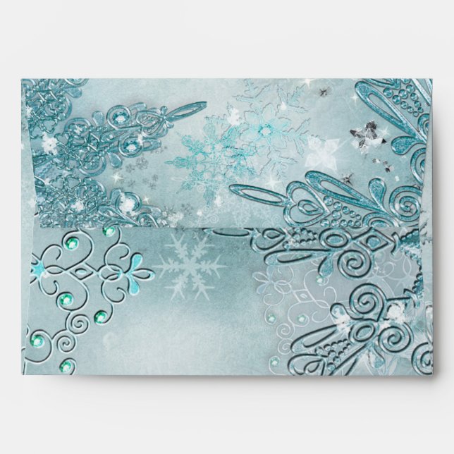 Winter Wonderland Elegant Snowflakes Envelope (Back (Top Flap))