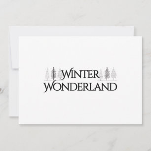 Winter Wonderland – Elegant Text and Pine Trees Holiday Card