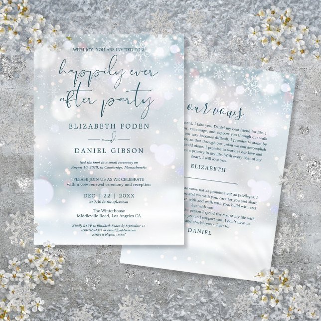 Winter Wonderland Ever After Party Wedding Vows Invitation (Winter Wonderland Ever After Party Wedding Vows Invitation)