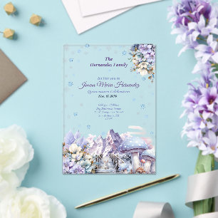Winter Wonderland Fairytale Quinceañera Acrylic Invitations