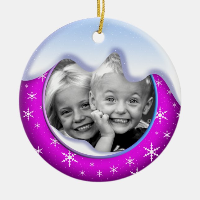Winter Wonderland Family Ornament Purple (Front)