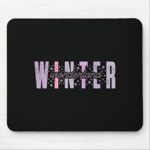 Winter Wonderland Festive Tygraphy Art Mouse Mat
