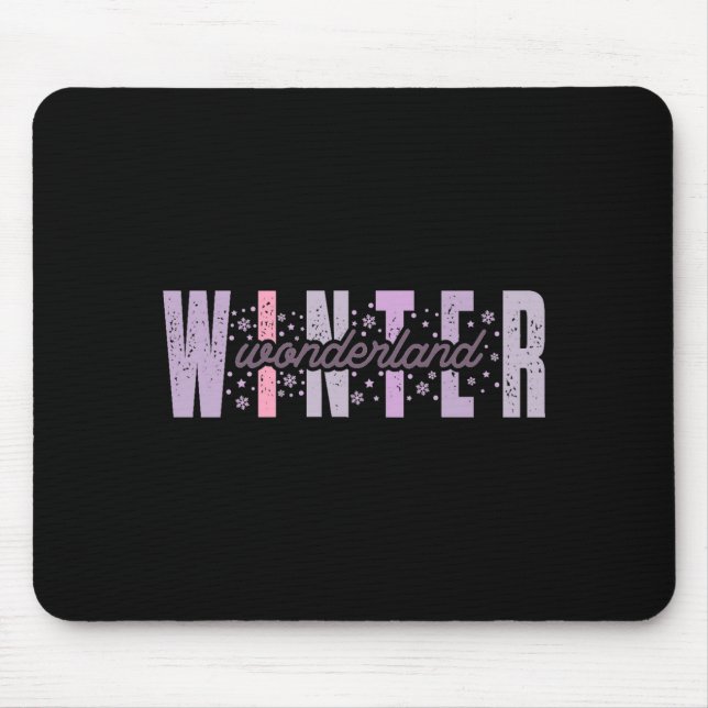 Winter Wonderland Festive Tygraphy Art  Mouse Mat (Front)