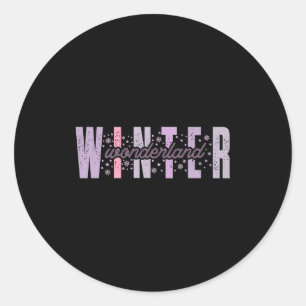 Winter Wonderland Festive Tygraphy Art Toddler Classic Round Sticker