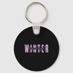 Winter Wonderland Festive Tygraphy Art Toddler Key Ring