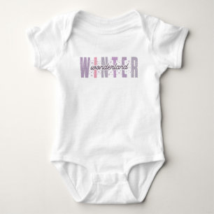 Winter Wonderland - Festive Typography Art Baby Bodysuit