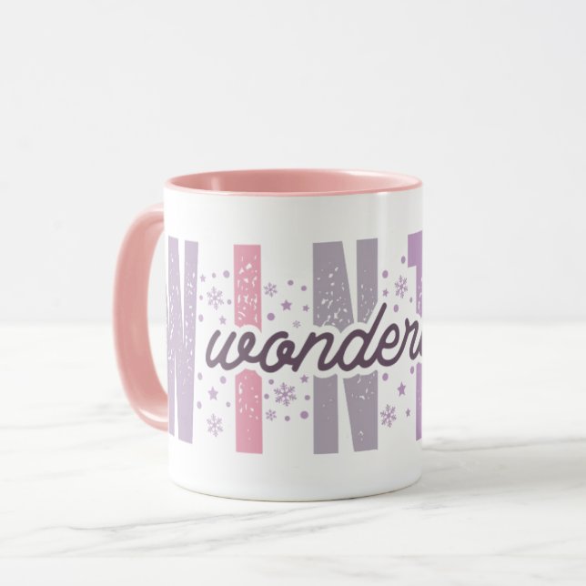 Winter Wonderland - Festive Typography Art Mug (Front Left)
