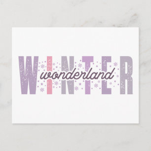 Winter Wonderland - Festive Typography Art Postcard