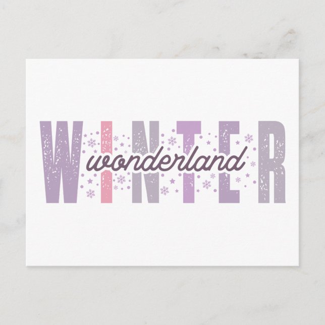 Winter Wonderland - Festive Typography Art Postcard (Front)