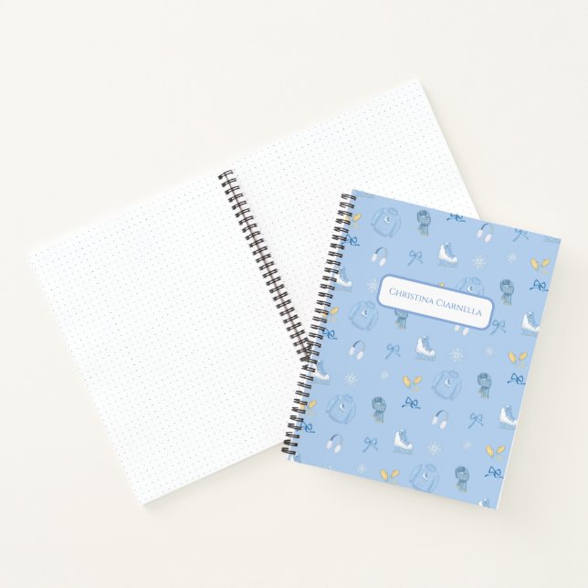 Winter Wonderland Figure Skater Blue Notebook (Inside)