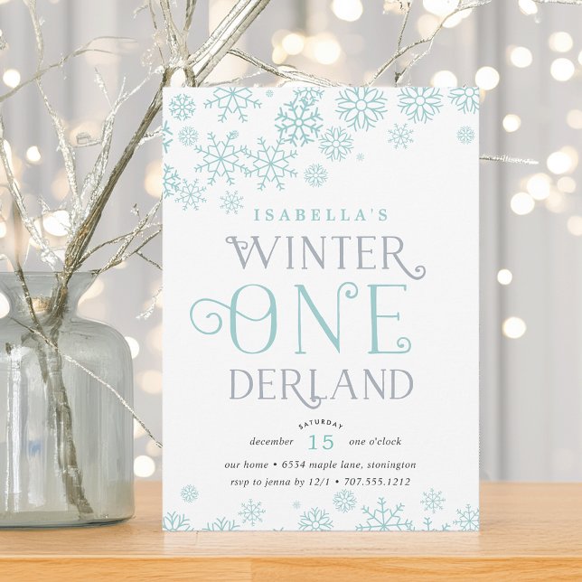 Winter Wonderland First Birthday Party Invitation (Creator Uploaded)