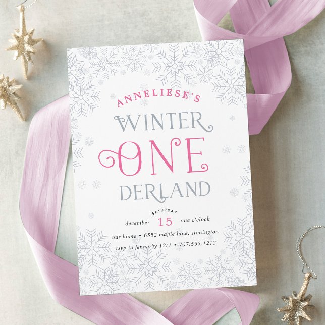 Winter Wonderland First Birthday Party Invitation (Creator Uploaded)