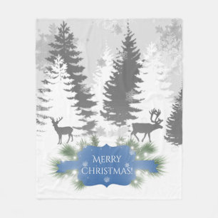 Winter Wonderland Fleece Blanket - Blue