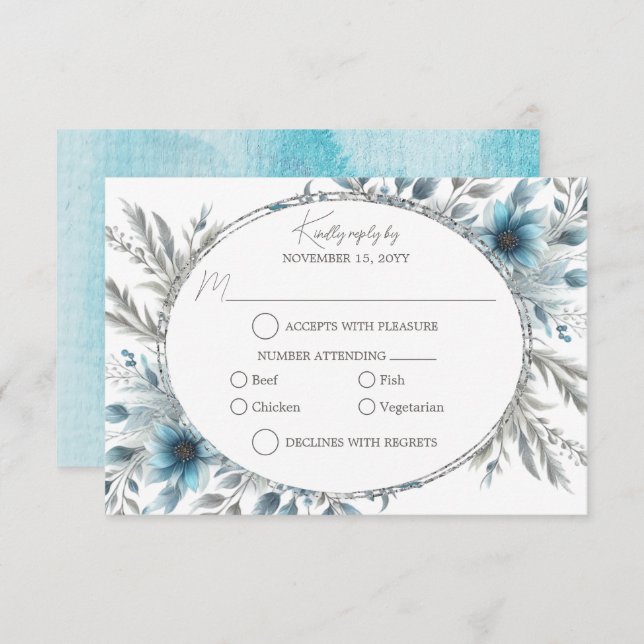Winter Wonderland Floral RSVP (Front/Back)