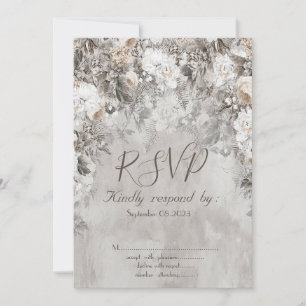 Winter Wonderland Flowers Forest RSVP Invitation