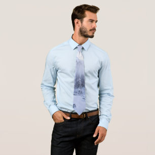 Winter wonderland, fog, spruce forest and mountain tie