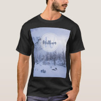 Winter wonderland fog spruce forest snow monogram