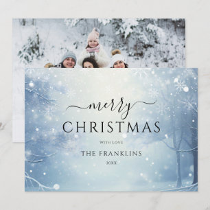 Winter Wonderland Forest Photo Christmas Holiday Card