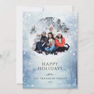 Winter Wonderland Forest Photo Christmas Holiday Card