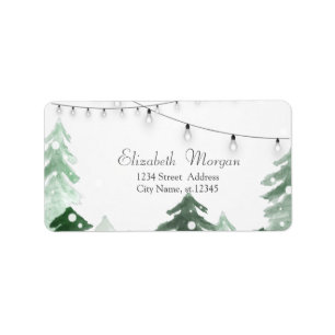 Winter Wonderland Forest String Lights Label