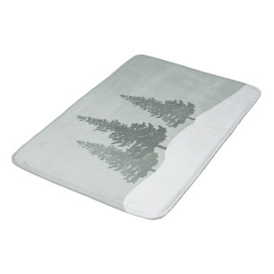 Winter Wonderland Forest Trees Bath Mat