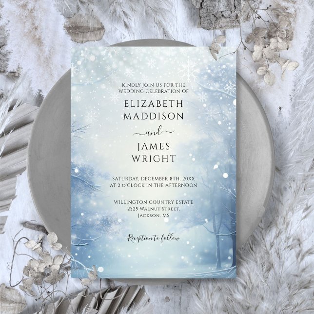 Winter Wonderland Forest Wedding Invitation (Winter Wonderland Forest Wedding Invitation)