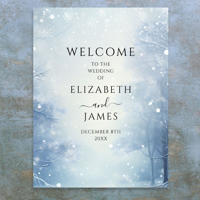 Winter Wonderland Forest Wedding Welcome Sign (Winter Wonderland Forest Wedding Welcome Sign)
