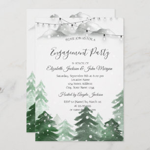 Winter Wonderland Fotest, String Lights Engagement Invitation