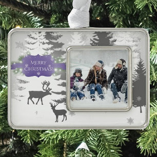 Winter Wonderland Framed Ornament - Purple