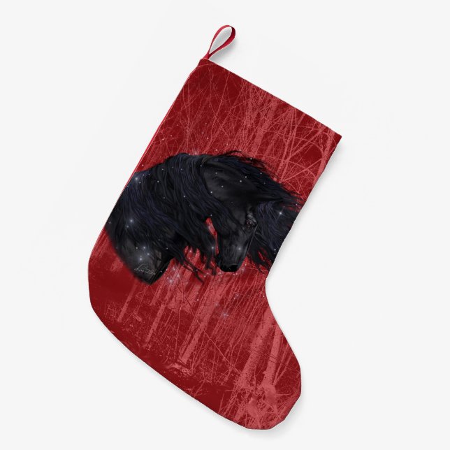 Winter Wonderland Friesian Horse 2 Stocking (Front (Hanging))