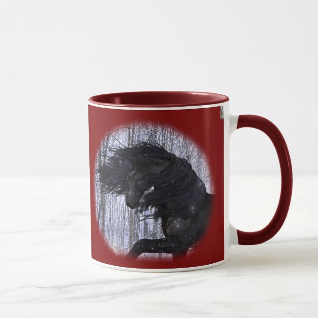 Winter Wonderland Friesian Horse Mug (Right)