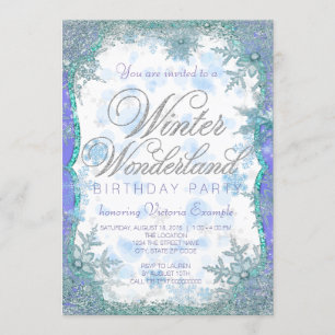 Winter Wonderland Frozen Birthday Party Invitation