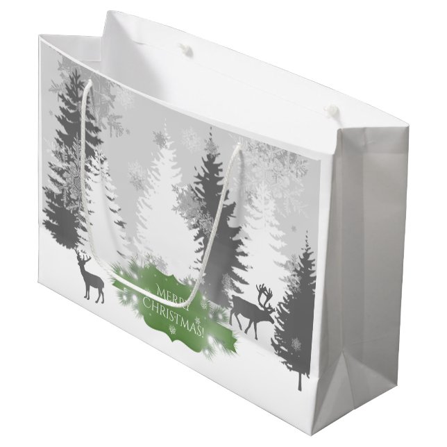 Winter Wonderland Gift Bag - Green (Front Angled)
